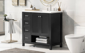36" Bathroom Vanity with Sink Top and Storage Cabinet