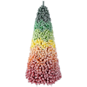 6ft Rainbow Gradient Flocked PVC Christmas Tree