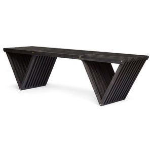 Gloaming Outdoor Bench with Slat Design and Triangular Base