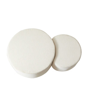 Modern Upholstered Round Coffee Table For Living Room (Set of 2)