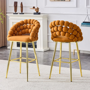 Bubble, Ball Chain Tufted Bar Chairs For Kitchen Island & Home Bar (Set of 2)