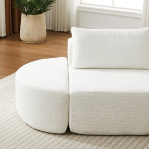 106.3-Inch V-Shaped Modular Sofa Set in Chenille Fabric