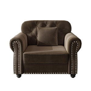 Sofa With Nailhead Trim And Rolled Armrests