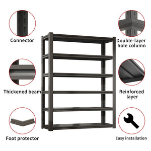 Industrial Heavy Duty Metal Garage Shelving Unit, Adjustable Storage Rack