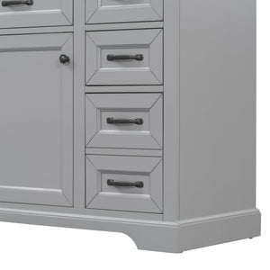 36" Bathroom Vanity With Sink, 2 Tip-Out Drawers, Soft Close Hinges