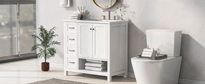 36" Bathroom Vanity with Sink Top and Storage Cabinet