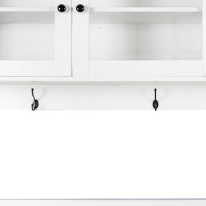 63" W Large Kitchen Hutch Cabinet, Freestanding Pantry Storage