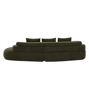 122" Curved Sectional Sofa (Olive Green)