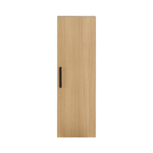 Tall Floating Bathroom Side Cabinet, Wall Mounted Single Door Storage - Light Oak