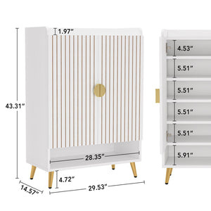 Shoe Cabinet With Doors, 7 Tier Storage Organizer