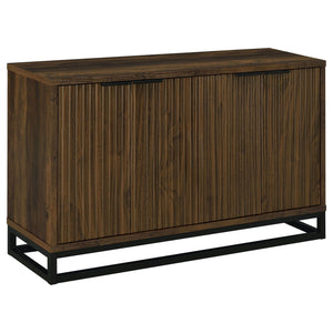 Thurston - 4 Door Accent Cabinet Carved Doors - Dark Brown