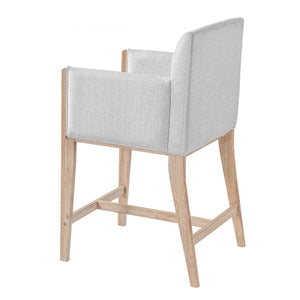 24'' Seat Height Upholstered Counter Stools with Arms - Set of 2