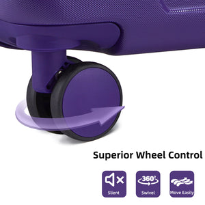 6-Piece Purple Expandable Hardshell Luggage Set with TSA Locks