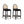 Arlin Upholstered Stool with Curved Back and Footrest - Set of 2