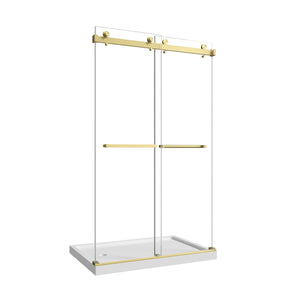 43"-48" W x 76" H Brushed Frameless Shower Door