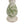 D4.7x10' White Ceramic Candle Holder with Green Floral Patterns, Small