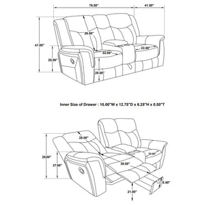 Carmen - Cool Motion Loveseat With Storage, With Reclining Function And Built In Storage - Gray