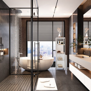 Storage Cabinet With Tall Tower, Multifunctional For Bathroom