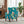 Modern Accent Chair with Retro Wood Legs - Floral