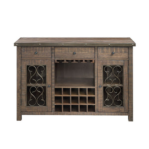 Raphaela Server With Cup Holder & Wine Rack - Cherry