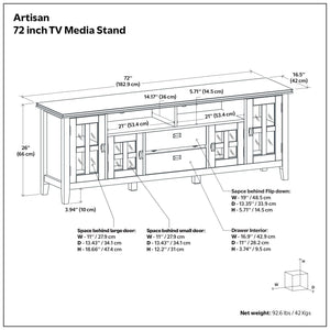 Artisan - TV Media Stand - Russet Brown