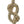13.8x13.8x24 Gold Side Table with Rope Knot Design and White Marble Base
