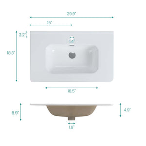 BB04-30-301 Integrated Bathroom Sink