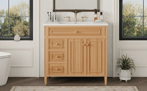36" Bathroom Vanity with Sink, Solid Wood & MDF Cabinet