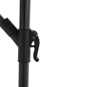 10ft Solar LED Offset Hanging Market Patio Umbrella in Dark Blue