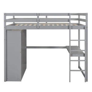 Loft Bed With Built In Wardrobe, Shelves And Drawers