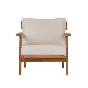 29.5' Mid-Century Modern Acacia Wood Outdoor Club Chair