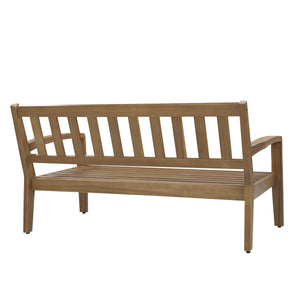 2-Piece Outdoor Gray Acacia Wood Conversation Set