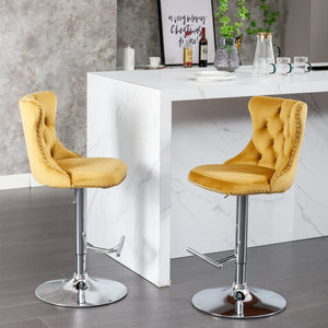 Swivel Adjustable Height Barstools Set of 2