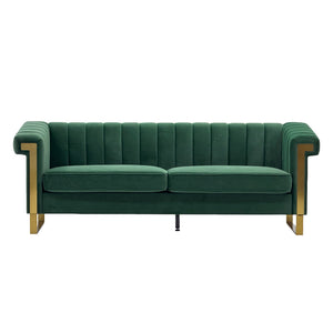 FX-P81B-RG 834-14 Velvet Sofa with Gold Accents