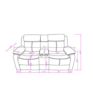 Blanche - Console Reclining Loveseat With LED Lights And Speakers