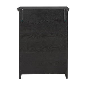 Modern 5-Drawer Black Dresser for Living Room Storage