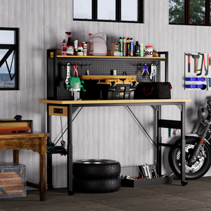 71" Adjustable Workbench with Pegboard