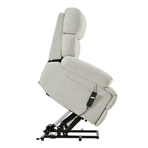 Oversized Power Lift Recliner Chai With Remote Control, Side Pocket, Spacious Seat