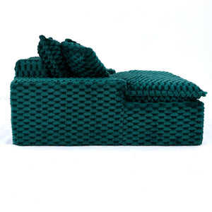 Comfort Bearing Sofa With 2 Pillows And 1 Backrest - Green