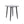 Outdoor Bar Table, Rounded Square Sintered Stone Top With Umbrella Hole, Rust Free Frame, Weatherproof - Ember Black / White