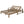 TREXM 1-Piece Farmhouse Wooden Outdoor Sunbed for 2