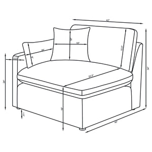 Greeley - 5 Piece Upholstered Modular Sectional Sofa - Ivory