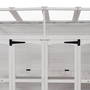 TOPMAX 78-Inch Wooden Greenhouse with Skylights and Folding Shelves