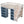 Full Size Loft Bed With 2 Four Layer Storage Cabinets And Curtain With Built In Staircase And Privacy Curtain - White