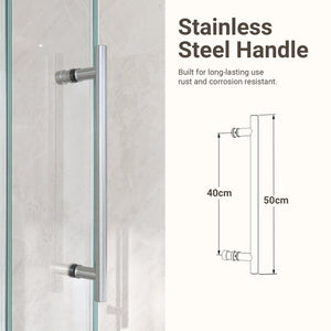 56-60"W x 72"H Frameless Sliding Shower Door – Clear Tempered Glass