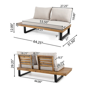 Sebastian Hand Crafted 4 Piece Sofa Set with Water Resistant Cushions