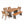 Outdoor 6 Pieces Acacia Wood Dining Set with Cushion and Handwoven Rattan Legs