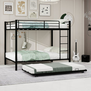 Durable Square Tube Iron Full-Size Bunk Bed