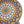Round Ceramic Outdoor Side Table, Colorful + Black