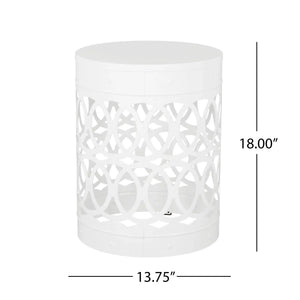Outdoor Metal Large End Table, Modern Design